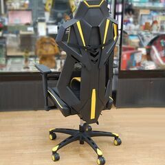 ゲーミングチェア SeAGA メッシュ イエロー×ブラック 肘付き ゲームチェア セアガ OAチェア イス 椅子 いす 札幌市 清田区 平岡の画像