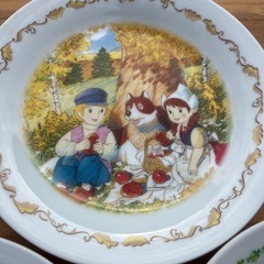非売品 皿 食器　3枚セット 世界名作劇場 未使用品の画像