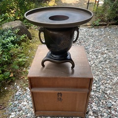 骨董 アンティーク 薄端 共箱　花器  生け花 華道 