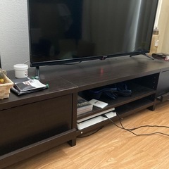 ロータイプ組み立て式木目調テレビ台