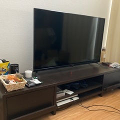 ロータイプ組み立て式木目調テレビ台の画像