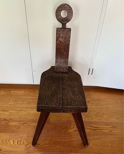 アンティーク木製椅子　名栗加工仕上げ