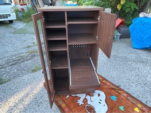 【リサイクルサービス八光】幅60㎝　ダークブラウン　2口コンセント付きレンジボード