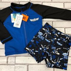 Ｒ）新品！90㎝ トイストーリー バズ 水着 長袖 ラッシュガー...