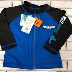 Ｒ）新品！90㎝ トイストーリー バズ 水着 長袖 ラッシュガード セットの画像