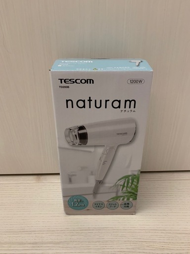 マイナスイオンヘアードライヤー naturam（ナチュラム） ホワイト TD200B-W