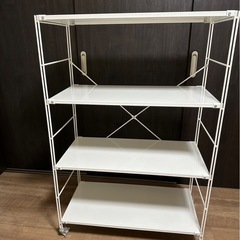 【無印良品】スチールユニットシェルフ・スチール棚セット・ワイド・中・ライトグレー (幅８６×奥行４１×高さ１２０ｃｍ)の画像
