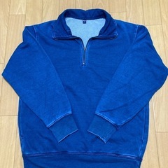 UNIQLO ユニクロ　インディゴスウェットハーフジッププルオー...