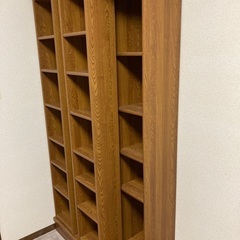 スライド付き木製本棚