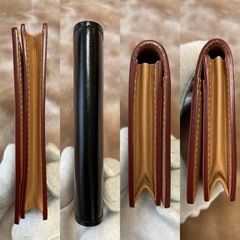 箱＆袋付きGANZOガンゾメンズコードバン×牛革ヌメ名刺入れカードケース日本製の画像