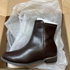【新品】バックストレッチメタルラインヒールレインブーツの画像