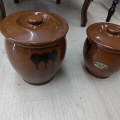 漬物容器 梅干し　壷　大小　セット　500円ワンコイン