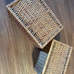 2個セット‼️　籠　カゴ　ピクニック　収納などに！の画像