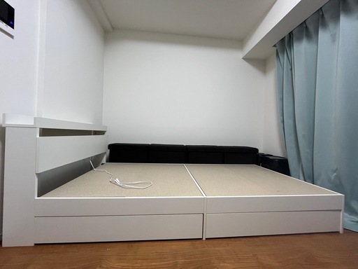 中古　収納付きシングルベッド　ホワイト