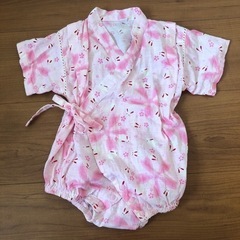 【美品】西松屋 浴衣 甚平 女の子 ベビー ロンパース70
