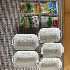 豆苗プランター5つともやし、かいわれ、豆苗、かいわれ大根の種のセットの画像