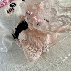 ぽてたま ちいかわ   ピンクのお花ドレス、ヘッドバンド、レースのドレス　 ちいかわグッズの画像