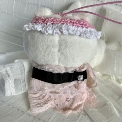 ぽてたま ちいかわ   ピンクのお花ドレス、ヘッドバンド、レースのドレス　 ちいかわグッズの画像