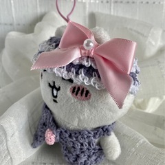 ちいかわグッズ　ぽてたま ちいかわ 着せ替え ラベンダーな帽子とワンピース  ハンドメイド　の画像