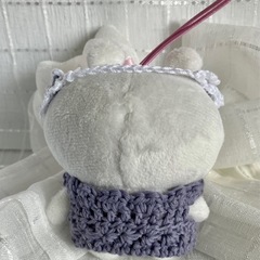 ちいかわグッズ　ぽてたま ちいかわ 着せ替え ラベンダーな帽子とワンピース  ハンドメイド　の画像