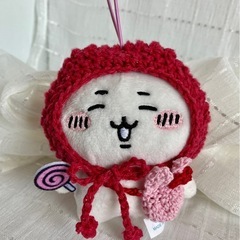 ぽてたま ちいかわ 着せ替え ピンクの羽根 ももの被り物 うさち...