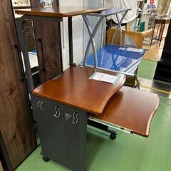 【ドリーム川西店御来店限定】  PCデスク ブラウン/ブラック H1265×W600×D630 クリーニング済み 【2001264255600088】の画像