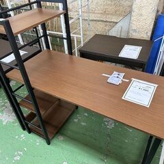 【ドリーム川西店御来店限定】  組立式デスク ブラウン/ブラック...