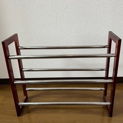 ニトリの伸縮シューズラック ダークブラウン