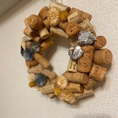 コルクリース　
ワインコルクのハンドメイドリースの画像