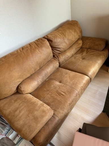 レザーテックス　三人掛け　ソファー