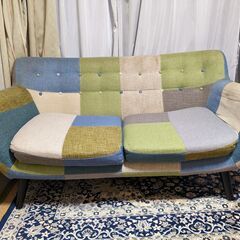 値下げ！Francfranc フランフラン ナビア パッチワークソファ 2S (ふじ