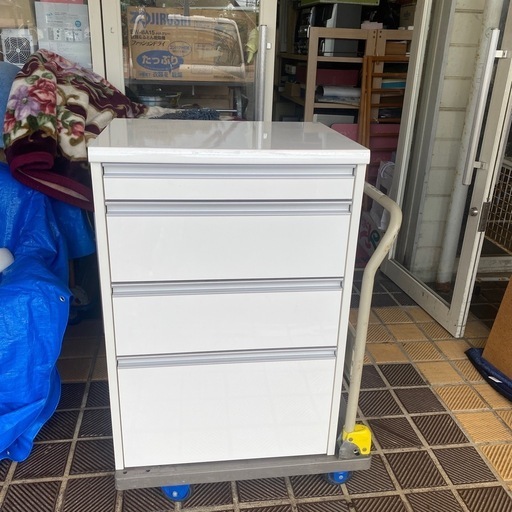 キッチン 収納 台所 キッチンストッカー 食器棚 おしゃれ ストレートカウンター下引出　4段