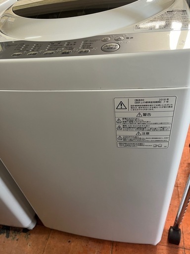 TOSHIBA洗濯機2018年5kg全自動電気 (大安リサイクル) 河原町の生活家電 