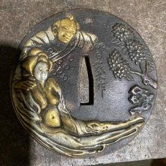 刀鍔 金銀象嵌入り在銘２枚セットの画像