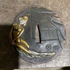 刀鍔 金銀象嵌入り在銘２枚セットの画像