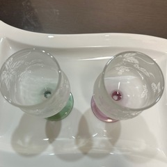 ペアワイングラス　ぶどう柄の画像