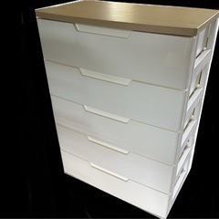 ✨お買得商品✨収納ボックス ウッドトップチェスト 5段 ホワイト...