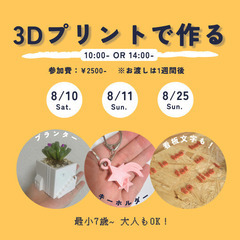 夏休み3Dプリンターで遊ぼう！ヒンメリWSも！