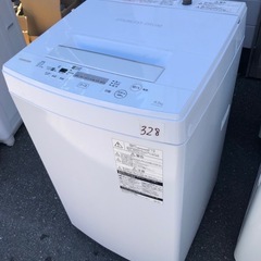 NO 328  🌈福岡市内配送設置無料✨🌈　東芝 全自動洗濯機 4.5kg ピュアホワイト AW-45M5 Wの画像