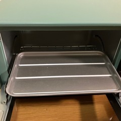 〆 オーブントースター　ほぼ未使用 水色　グリーンの画像