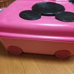 急募☆ミニーマウスおもちゃ箱　収納ケース　キャスター付の画像