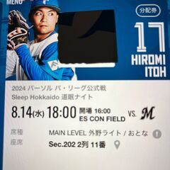 日本ハム観戦チケット