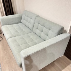 IKEA  2人掛けソファ、グンナレドライトグリーン/メタル