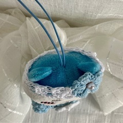 ちいかわグッズ　ぽてたま ちいかわ 着せ替え ラベンダーな帽子とワンピース  ハンドメイド　の画像