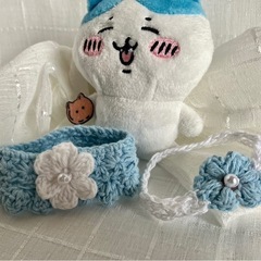 ちいかわグッズ　ぽてたま ちいかわ 着せ替え ラベンダーな帽子とワンピース  ハンドメイド　の画像