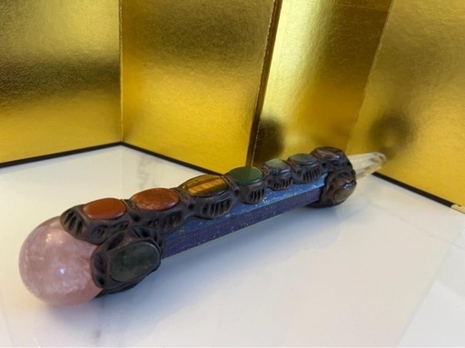 クリスタルワンド☆天然石ワンド☆チャクラ開け☆希少☆ローズ