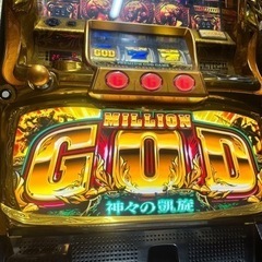 パチスロ 実機 ミリオンゴッド 神々の凱旋 コイン不要機　家庭用電源 データカウンター付き　スロット 家スロ　ＧＯＤの画像