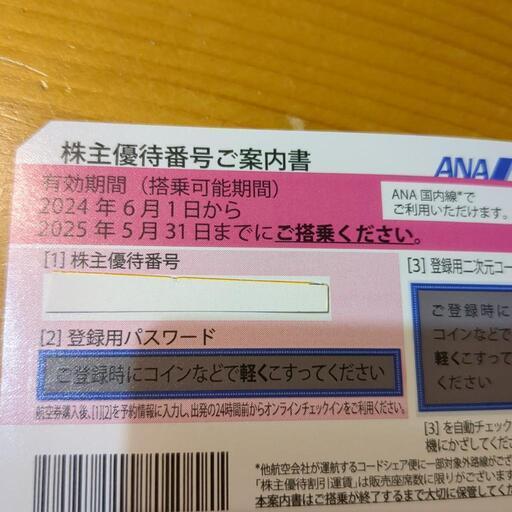 ANA 搭乗券　株主優待券