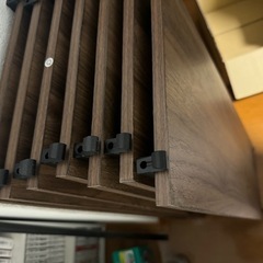 突っ張り壁面収納Nポルダ リビング収納2連セット(幅80cm ミドルブラウン)の画像