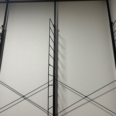 突っ張り壁面収納Nポルダ リビング収納2連セット(幅80cm ミドルブラウン)の画像